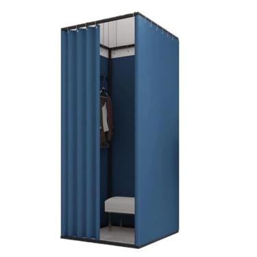 Imagem de Camarim quadrado com cortina de sombreamento, divisória de tela de privacidade portátil para lojas de roupas, escritórios e shoppings (F,85 x 85 x 200 cm)