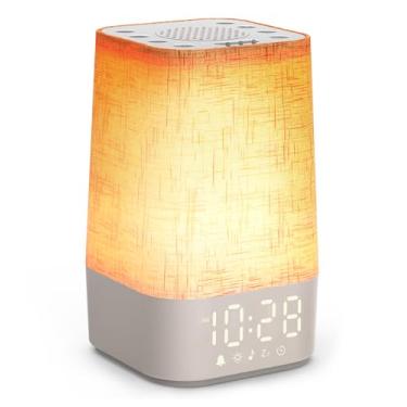 Imagem de APUZOM Máquina De Som Com Ruído Branco E 30 Sons Suaves, Temporizador Para Dormir, Abajur Luz Noturna Regulável, Despertador Nascer Do Sol Acordar Em Quartos, Bebês, Crianças, Adultos Pessoas Sono P