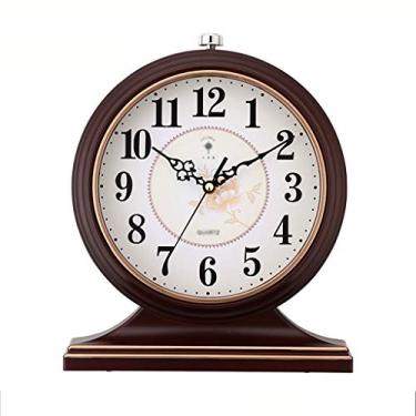 Imagem de Relógios de mesa americano sala de estar grande relógio de parede nórdico retrô moderno criativo mudo pode ser colocado em um relógio clássico europeu relógio de pé (cor: A)