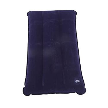 Imagem de Domary Travesseiro Inflável, PVC Dobrável Prevenção De Vazamentos Upgrade Mochila Travesseiro Com Reunindo Tecido, para Camping Caminhadas Mochila (marinho)