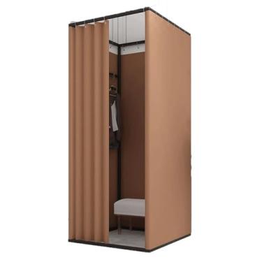 Imagem de Camarim quadrado com cortina de sombreamento, divisória de tela de privacidade portátil para lojas de roupas, escritórios e shoppings (C, 100 x 100 x 200 cm)