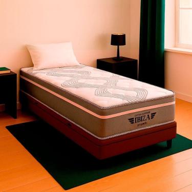 Imagem de Cama Box Solteiro E Colchão Ibiza Molas V-store 78x188x22 Marrom