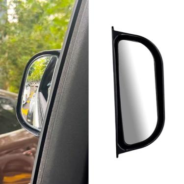 Imagem de Espelho retrovisor traseiro do passageiro, espelho de ponto cego ajustável, grande angular, segunda fileira, suporte auxiliar no pilar B para descer com segurança e abrir a porta do carro