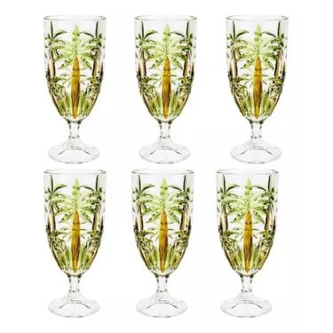 Imagem de 3 Taças De Cristal Palm Tree Handpaint 450ml Wolf