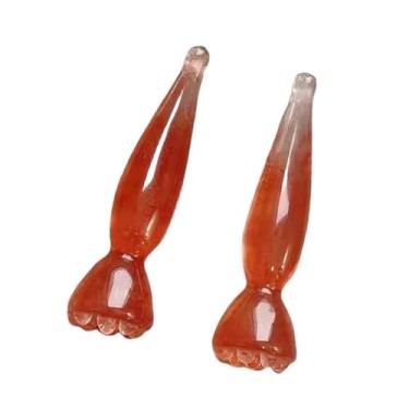 Imagem de ELYN Ferramenta massageadora facial para olhos e pescoço – Resina com acupressão e Gua Sha para firmar a pele, alívio muscular e inchaço (2 peças)