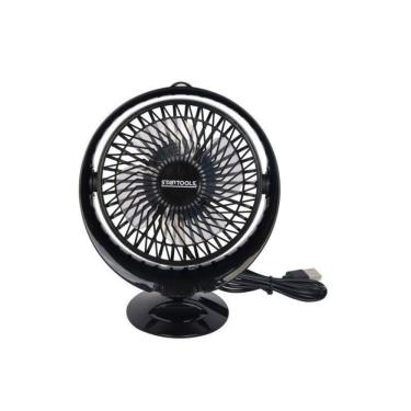 Imagem de Mini Ventilador De Mesa Preto Redondo Portátil Com Cabo Usb