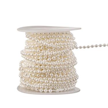 Imagem de YoungJewl Miçangas de painço de 3 mm, artesanato, contas de pérolas falsas, guirlanda, pérolas, rolo de pérolas, para decorar centros de mesa florais, lembrancinha de festa de casamento, árvore de