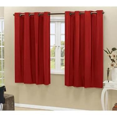 Imagem de Cortina Blackout PVC 2,20 M X 1,30 M Corta a Luz Sala Quarto Cozinha (vermelho)