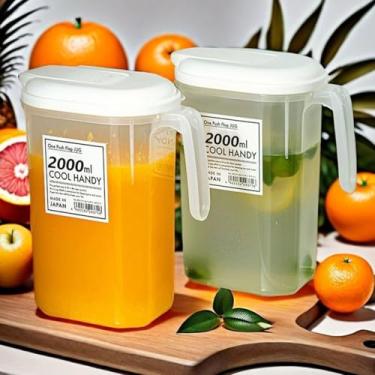 Imagem de Garrafa de água fria de grande capacidade de 2000 ml, dispensador de bebidas geladas, refrigerador, suco frio, limonada, tanque de armazenamento de bebidas
