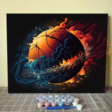Imagem de Bola de fogo rústica Paint by Numbers Aihonmin para adultos e crianças