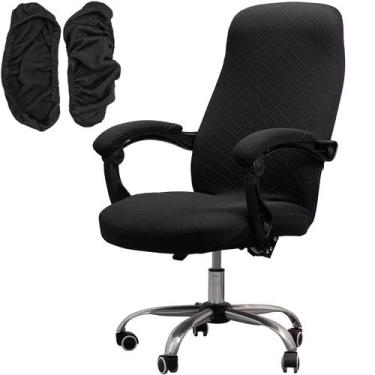 Imagem de Capa de cadeira de escritório Melaluxe Universal Stretch Black Tamanho
