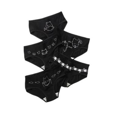 Imagem de Conjunto De 5 Calcinhas De Algodão Para Meninas Com Estampa De Desenho