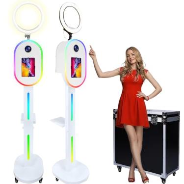 Imagem de ROOMEDAL Máquina de cabine fotográfica para iPad de 10,2 polegadas, 11 polegadas, 11 polegadas, 32,8 cm e câmera, cabine fotográfica 2 em 1 com suporte para selfie, logotipo personalizado, controle de