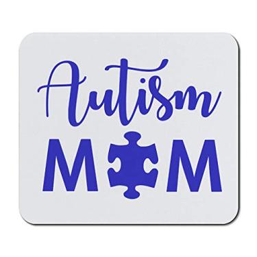 Imagem de Mouse pad Dia das Mães Mãe Autismo Mãe Neoprene Material de Escritório e Jogos Computador Acessórios de Mesa Design Formato Quadrado Apenas