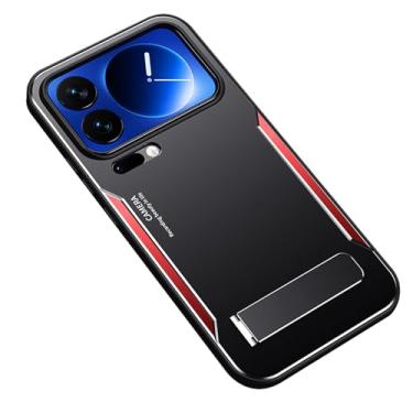 Imagem de HAOMRIYL Capa para Xiaomi 17 Pro Max/17 Pro/17, com suporte oculto, capa traseira fosca proteção para câmera, capa de telefone ultrafina, vermelha, 17 Pro