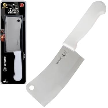 Imagem de Cutelo Aço Inox 6 Polegadas Profissional Cozinha Carne Osso Aves Legumes Cabo Ergonômico Lâmina Robusta Precisa Açougue Restaurante Doméstico 8"