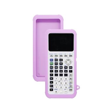 Imagem de Capa para calculadora gráfica colorida Texas Instruments TI-84 Plus CE, capa protetora de silicone macio para crianças, à prova de choque (roxa)