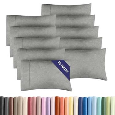 Imagem de Conjunto de 10 fronhas Queen – Capas de almofada ultra macias de qualidade hoteleira – Confortável e não amassa – Resistente a encolhimento, manchas e desbotamento – Protetores de travesseiro laváveis