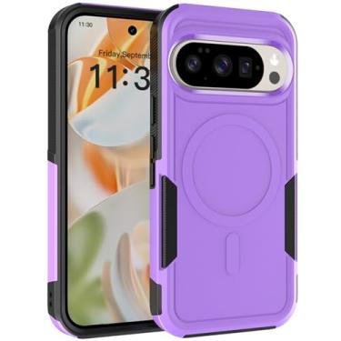 Imagem de Projetada para Google Pixel 10/Pixel 10 Pro 2 em 1 Capa protetora resistente à prova de choque para Pixel 10/10 Pro (roxa)