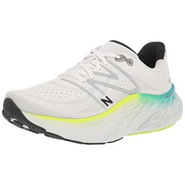 Imagem de New Balance Fresh Foam X More V4 Tênis de corrida masculino, Branco/Azul-petróleo elétrico, 12.5 Wide