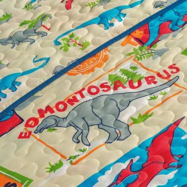 Imagem de Colcha Cobre Leito Bouti Dupla Face Solteiro Infantil Kids 2 Peças - Dino