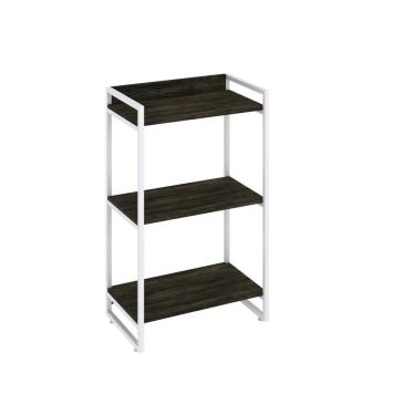 Imagem de Estante Kuadra 60x40x104cm C/03 Prateleiras Carvalho Dark / Est.branca Carvalho Dark / Est.branca