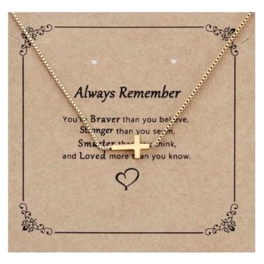 Imagem de Kivosliviz Colar de cruz para mulheres, amigas, irmãs, gargantilhas, joias religiosas, colares católicos delicados