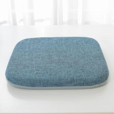 Imagem de Huierxun Almofada de cadeira de espuma viscoelástica de alta resiliência 33 x 33 x 5 cm, conjunto de 2 almofadas quadradas para cadeira e capa lavável, almofadas antiderrapantes para sala de jantar