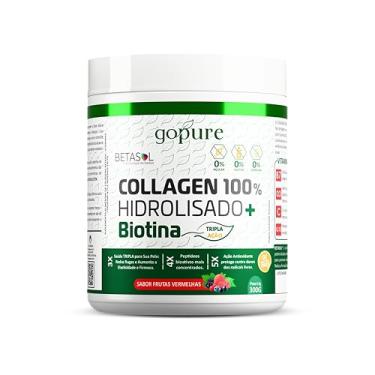 Imagem de GoPure Collagen 300G 100% Hidrolisado com Vitaminas + Biotina sabor Frutas Vermelhas