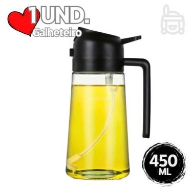 Imagem de Porta Azeite Vinagre Spray Borrifador e Dosador Vidro 450 ml Azeiteiro