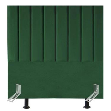 Imagem de Cabeceira Estofada Cama Solteiro 90 Cm Luísa Suede E Frame Verde