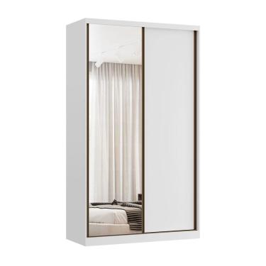 Imagem de Guarda-Roupa Modulado com Espelho Altezza 2 Portas 3 Gavetas Branco