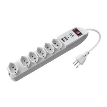 Imagem de Filtro De Linha Multi Wi251 6 Tomadas E 2 Entradas - MULTILASER