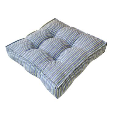 Imagem de Fenteer Almofada de chão para assento interno, antiderrapante, quadrada, para adultos, grande, assento, cadeira, banco, ioga, cozinha, sofá, cerimônia do chá, Azul