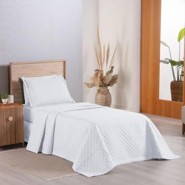 Imagem de Kit Cobre-Leito Solteiro 2 Peças Attuale – Dupla Face Matelado – Branco