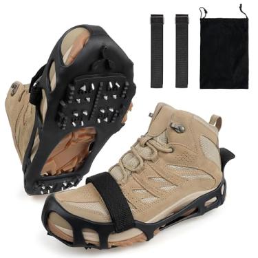 Imagem de Chuteiras de gelo para pesca Shaddock, grampos de gelo para neve, 24 pontas de tração para botas masculinas e femininas, sapatos antiderrapantes, calçados elásticos para caminhadas e montanhismo, X-Large(10.5-13men/11.5-14women), X-Large