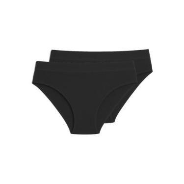 Imagem de Kit com 2 Calcinhas Biquíni Liz 70221, Preto, G
