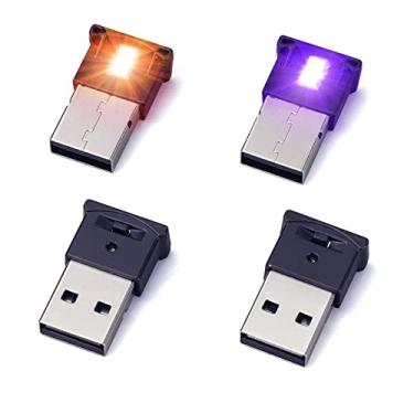 Imagem de Mini USB LED RGB brilho da luz ajustável 8 cores alteráveis para carro, laptop, teclado. Lâmpada noturna inteligente atmosfera para decoração de casa (CC: 5V) (Quantidade: 4)
