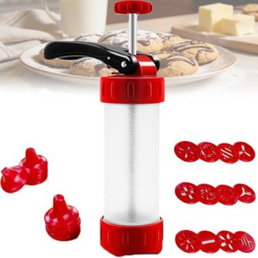 Imagem de Conjunto 2 Em 1 Para Fazer Biscoitos, Prensa Manual De Cozinha, Com 12 Discos Decorativos E 10 Bicos Para Confeitar, FáCil De Limpar, Ideal Para Uso DoméStico E DecoraçãO De Bolos