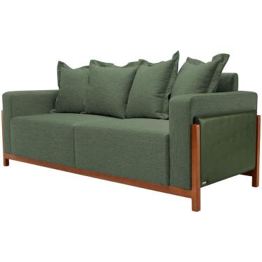 Imagem de Sofá 03 Lugares Para Sala De Estar 178 cm Khali B04 Linho Verde Couríssimo Verde - Lyam