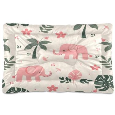 Imagem de Wassud Cama de cachorro com elefantes fofos, camas para cães pequenos, tapete lavável para animais de estimação, cama de gato para dormir, viagens, 45 x 61 cm