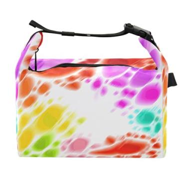 Imagem de STAYTOP Lancheira de tingimento de gravata arco-íris com fivela, lancheira isolada para meninos e meninas, lancheira térmica para trabalho escolar