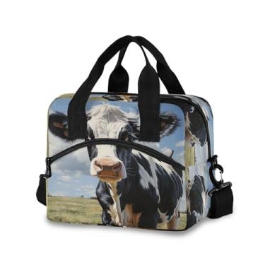 Imagem de Burbuja Lancheira fofa com isolamento de vaca para mulheres e homens, lancheira portátil com alça de ombro removível, lancheira para viagem, piquenique, escritório, trabalho