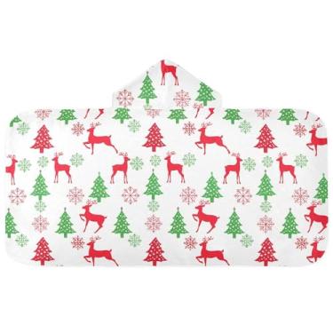 Imagem de Burbuja Toalha de banho com capuz de laço rosa para crianças, toalha de praia de pelúcia macia absorvente para chá de meninas e meninos 3-10 anos, 61 x 127 cm