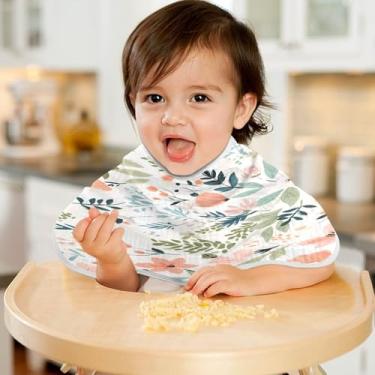 Imagem de CEBUGI Panos para Arrotar Musselina Bebê 56x28 cm Toalhas de Bebê Absorventes Pequenas Flores Selvagens Algodão Arrotar Trapos para Bebês Meninos e Meninas Pacote com 2