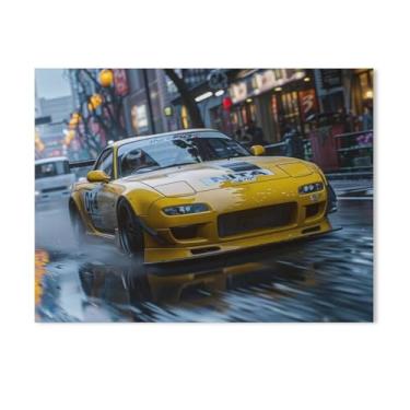 Imagem de HouLaiZhe Speed ​​s15 Jdm Carro Dia Chuvoso Cartazes Tela Estética Sala Decoração de Parede Impressões Galeria Sala Decoração de Parede para Quarto Sala de Estar Escritório 18 x 24 polegadas (45 x 60