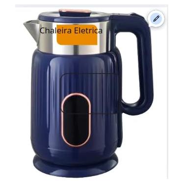 Imagem de Chaleira Elétrica Térmica Viccoli 2.5L Azul e Bege Moderno 1800W 110V/220V
