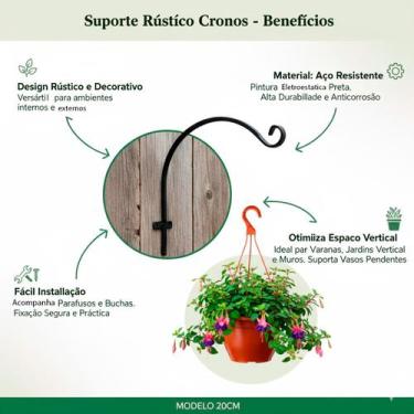 Imagem de Mão francesa para vaso de plantas suporte de pendurar pendente de pare