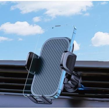 Imagem de Suporte de telefone para saída de ar do carro – Suporte seguro para celular com clipe de gancho de metal atualizado, suporte giratório de 360° para iPhone e Android, acessório de carro mãos livres