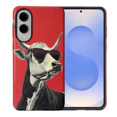 Imagem de WANKBLC Capa brilhante compatível com Samsung Galaxy S25 Edge para meninas e meninos, design de corpo inteiro, silicone macio, proteção contra arranhões, padrão maluco, óculos de sol bacana, vermelha